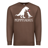 Chestnut womens mommysaurus mom and baby dinosaur v neck t shirt Premium Sweatshirt - linhVisuals
