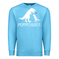 Ocean Blue womens mommysaurus mom and baby dinosaur v neck t shirt Premium Sweatshirt - linhVisuals