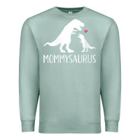 Seafoam womens mommysaurus mom and baby dinosaur v neck t shirt Premium Sweatshirt - linhVisuals