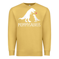 Antique Gold womens mommysaurus mom and baby dinosaur v neck t shirt Premium Sweatshirt - linhVisuals