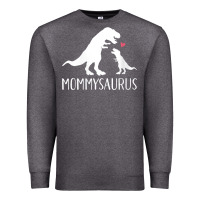 Charcoal Heather womens mommysaurus mom and baby dinosaur v neck t shirt Premium Sweatshirt - linhVisuals