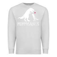 Dove Grey womens mommysaurus mom and baby dinosaur v neck t shirt Premium Sweatshirt - linhVisuals