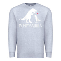 Heather Grey womens mommysaurus mom and baby dinosaur v neck t shirt Premium Sweatshirt - linhVisuals