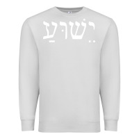 Dove Grey yeshua jesus in hebrew pullover hoodie Premium Sweatshirt - linhVisuals