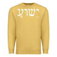 Antique Gold yeshua jesus in hebrew pullover hoodie Premium Sweatshirt - linhVisuals