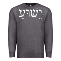 Charcoal Heather yeshua jesus in hebrew pullover hoodie Premium Sweatshirt - linhVisuals