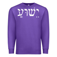 Purple yeshua jesus in hebrew pullover hoodie Premium Sweatshirt - linhVisuals