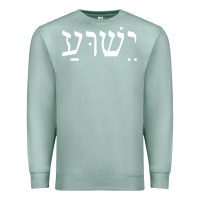 Seafoam yeshua jesus in hebrew pullover hoodie Premium Sweatshirt - linhVisuals