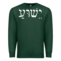 Sports Green yeshua jesus in hebrew pullover hoodie Premium Sweatshirt - linhVisuals