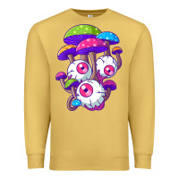 Antique Gold psychedelic mushroom hippie magic fungus shrooms trance rave t shirt Premium Sweatshirt - linhVisuals
