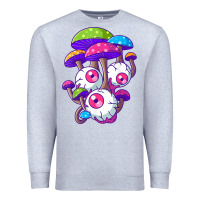 Heather Grey psychedelic mushroom hippie magic fungus shrooms trance rave t shirt Premium Sweatshirt - linhVisuals