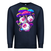Navy psychedelic mushroom hippie magic fungus shrooms trance rave t shirt Premium Sweatshirt - linhVisuals