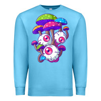 Ocean Blue psychedelic mushroom hippie magic fungus shrooms trance rave t shirt Premium Sweatshirt - linhVisuals