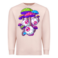 Pale Pink psychedelic mushroom hippie magic fungus shrooms trance rave t shirt Premium Sweatshirt - linhVisuals