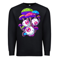 Black psychedelic mushroom hippie magic fungus shrooms trance rave t shirt Premium Sweatshirt - linhVisuals