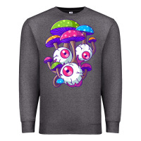 Charcoal Heather psychedelic mushroom hippie magic fungus shrooms trance rave t shirt Premium Sweatshirt - linhVisuals