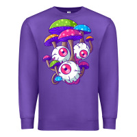 Purple psychedelic mushroom hippie magic fungus shrooms trance rave t shirt Premium Sweatshirt - linhVisuals