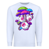 White psychedelic mushroom hippie magic fungus shrooms trance rave t shirt Premium Sweatshirt - linhVisuals