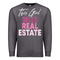 Charcoal Heather this girl sells real estate realtor real estate agent broker t shirt Premium Sweatshirt - linhVisuals