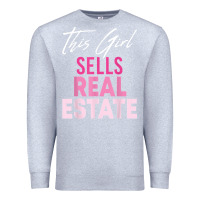 Heather Grey this girl sells real estate realtor real estate agent broker t shirt Premium Sweatshirt - linhVisuals