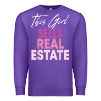 Purple this girl sells real estate realtor real estate agent broker t shirt Premium Sweatshirt - linhVisuals