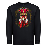 Black chicken chick king chicken wearing crown queen chicken animal 228 roos Premium Sweatshirt - linhVisuals