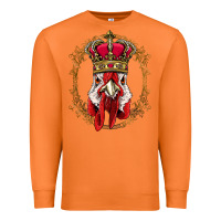 Carrot chicken chick king chicken wearing crown queen chicken animal 228 roos Premium Sweatshirt - linhVisuals