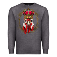 Charcoal Heather chicken chick king chicken wearing crown queen chicken animal 228 roos Premium Sweatshirt - linhVisuals