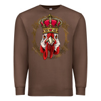 Chestnut chicken chick king chicken wearing crown queen chicken animal 228 roos Premium Sweatshirt - linhVisuals