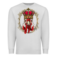 Dove Grey chicken chick king chicken wearing crown queen chicken animal 228 roos Premium Sweatshirt - linhVisuals