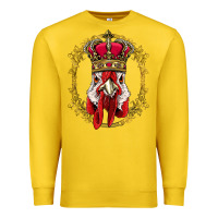 Lemon chicken chick king chicken wearing crown queen chicken animal 228 roos Premium Sweatshirt - linhVisuals