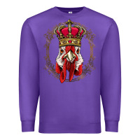 Purple chicken chick king chicken wearing crown queen chicken animal 228 roos Premium Sweatshirt - linhVisuals