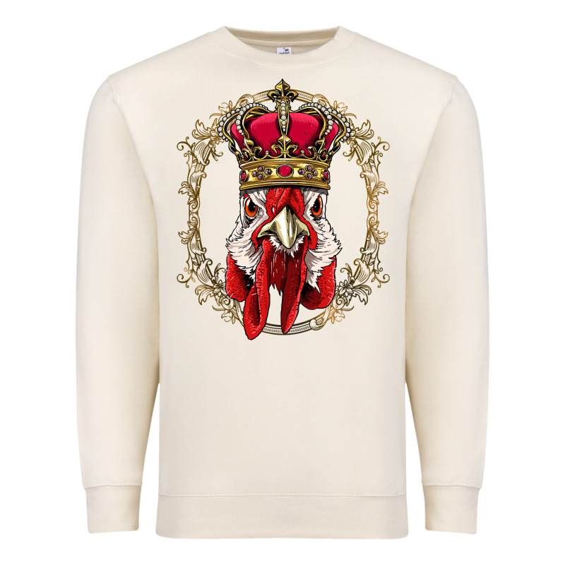 Chicken Chick King Chicken Wearing Crown Queen Chicken Animal 228 Roos Premium Sweatshirt by linhVisuals | Teevron