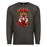 Smoke chicken chick king chicken wearing crown queen chicken animal 228 roos Premium Sweatshirt - linhVisuals