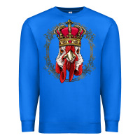 True Royal chicken chick king chicken wearing crown queen chicken animal 228 roos Premium Sweatshirt - linhVisuals