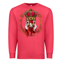 Cardinal chicken chick king chicken wearing crown queen chicken animal 228 roos Premium Sweatshirt - linhVisuals