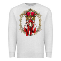 Oatmeal Heather chicken chick king chicken wearing crown queen chicken animal 228 roos Premium Sweatshirt - linhVisuals
