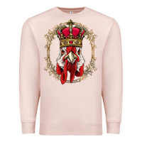Pale Pink chicken chick king chicken wearing crown queen chicken animal 228 roos Premium Sweatshirt - linhVisuals