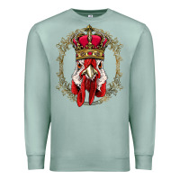 Seafoam chicken chick king chicken wearing crown queen chicken animal 228 roos Premium Sweatshirt - linhVisuals