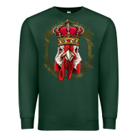 Sports Green chicken chick king chicken wearing crown queen chicken animal 228 roos Premium Sweatshirt - linhVisuals