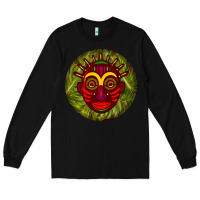 Black african masks round earrings 4 Long Sleeve Tee - BundleAndBundleShop