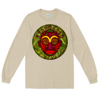 Mushroom african masks round earrings 4 Long Sleeve Tee - BundleAndBundleShop