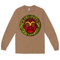 Toasted Coconut african masks round earrings 4 Long Sleeve Tee - BundleAndBundleShop