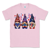 Bubblegum Pink 4th Of July gnomies with stars Classic Tee - HowdyJamesFarm
