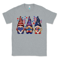 Heather Grey 4th Of July gnomies with stars Classic Tee - HowdyJamesFarm