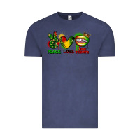 Vintage Denim peace love juneteenth Vintage Tee - FaDigitalArtStudio