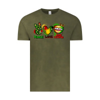 Vintage Olive peace love juneteenth Vintage Tee - FaDigitalArtStudio