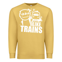 Antique Gold i like trains Premium Sweatshirt - linhVisuals