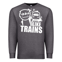 Charcoal Heather i like trains Premium Sweatshirt - linhVisuals