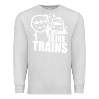 Dove Grey i like trains Premium Sweatshirt - linhVisuals